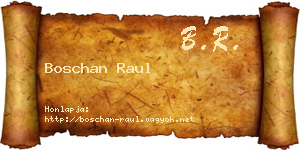 Boschan Raul névjegykártya